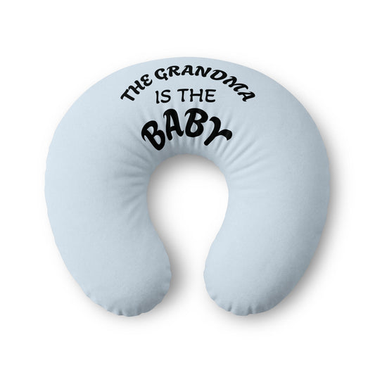 Nursing Pillow Cover — "The Grandma Is The Baby" Light Blue Breastfeeding Support Cover